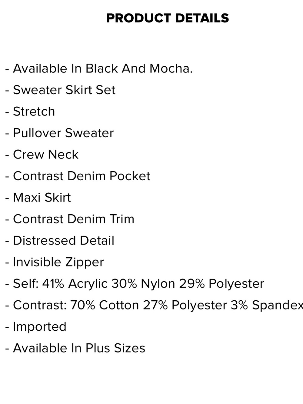 NWOTS Fashion Nova Rhea Sweater Midi Skirt Set - Mocha Size XS - Picture 5 of 5